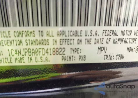 2015 Jeep Patriot Altitude Edition z USA, uszkodzony, nr VIN 1C4NJPBA0FD418822